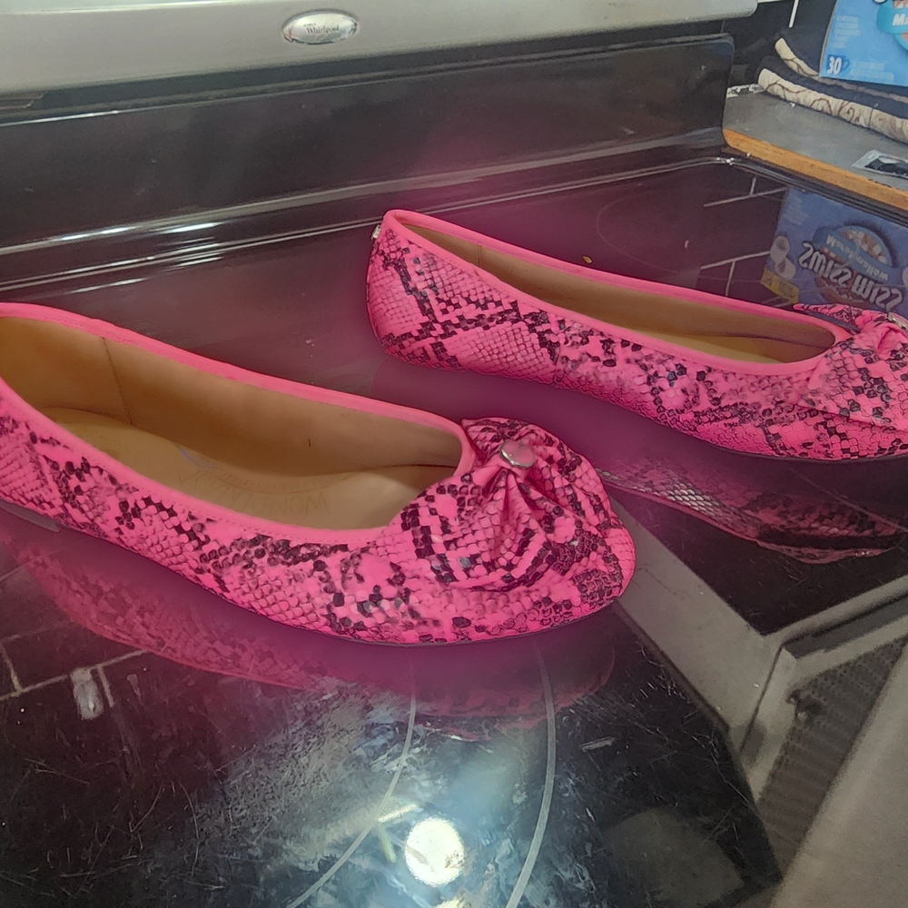 Sam Edelman Pink Snakeskin Flats
